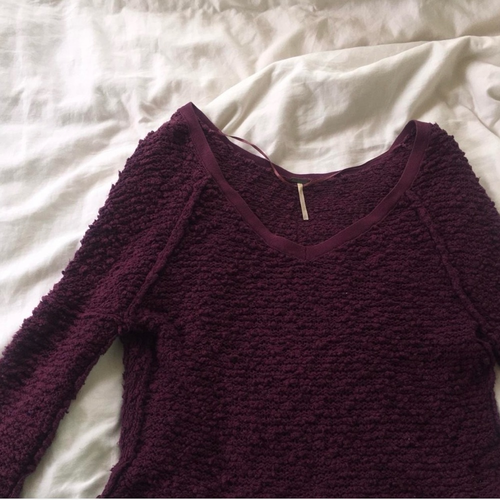 Free People Deep Purple Knit Sweater
